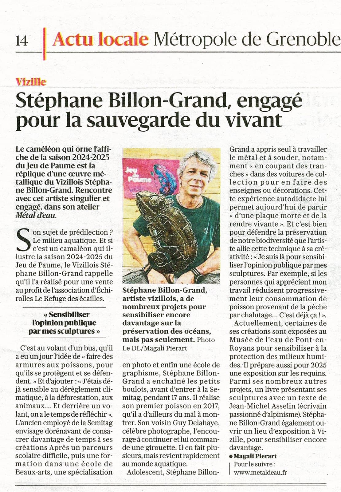 Stéphane Billon-Grand sculpte des armures pour les poissons