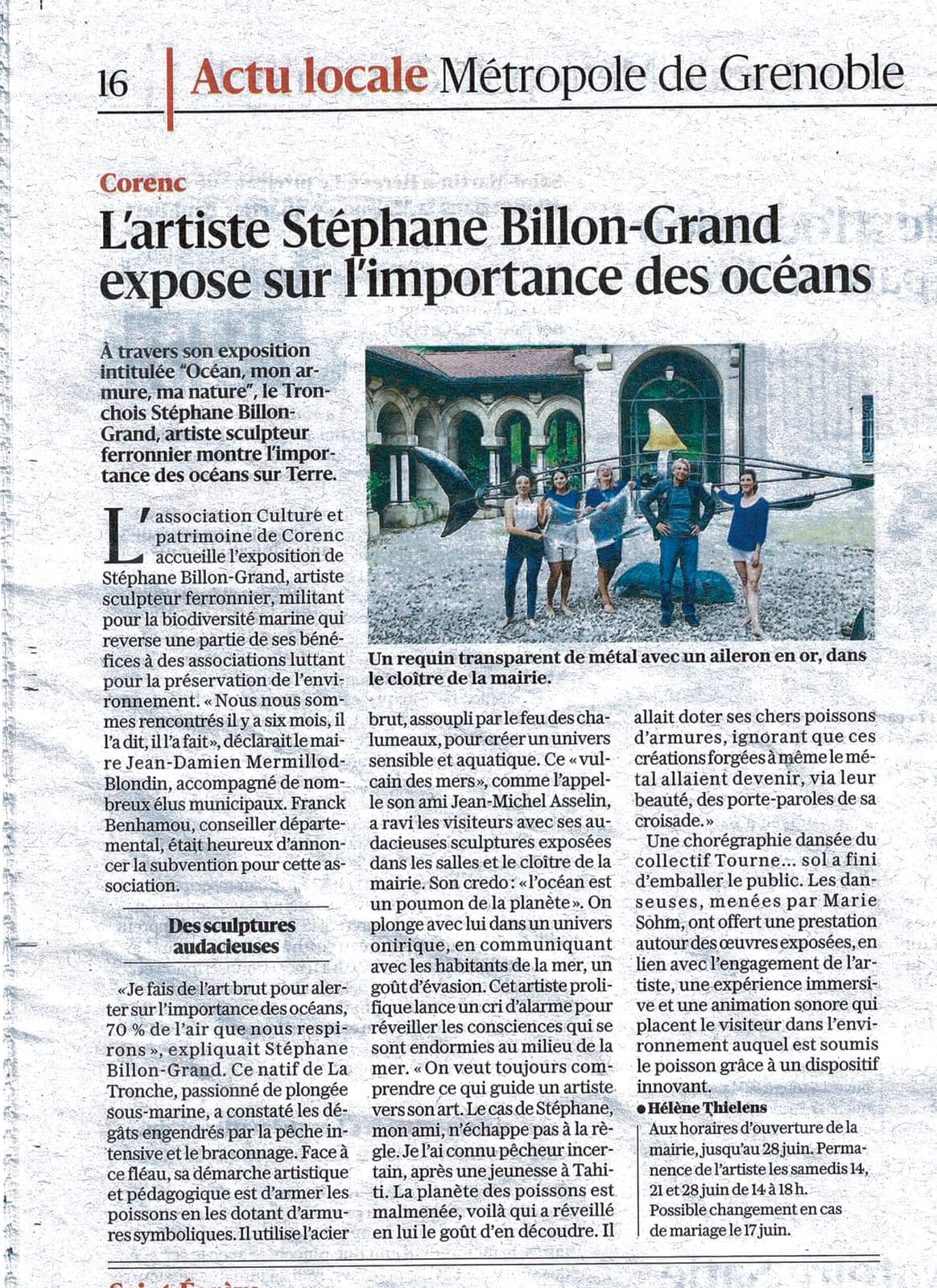 L'artiste expose sur l'importance des océans